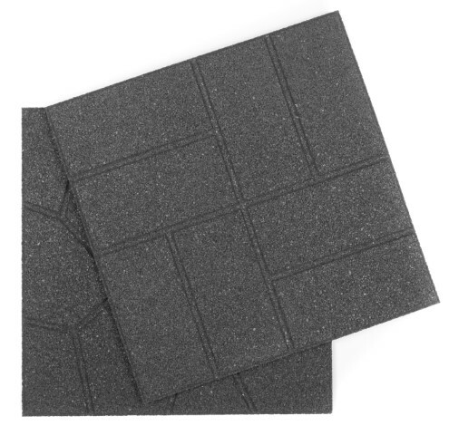 Fieldstone / Brickface Rubber Paving Tile 40cm x 40cm x 2cm Grey